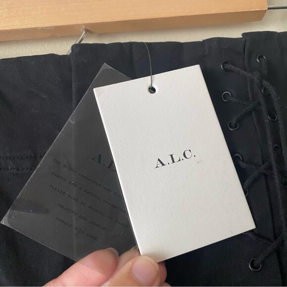 A.L.C. | Kerrigan Lace-up Skinny Leg Twill Ankle Pants Edgy Black Size 8 NWT - Picture 11 of 13